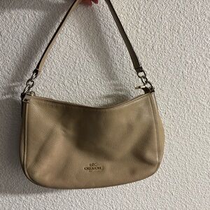 Coach Beige Leather Shoulder Bag